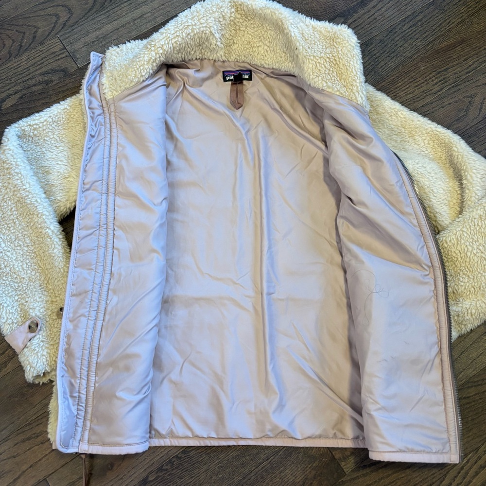 Patagonia Divided Sky Jacket Women’s Large Dark Natural Sherpa Fleece 25930 - Picture 5 of 10